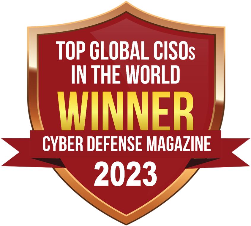 Top Global CISO in the World, 2023 recognition badge
