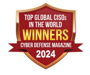 Top Global CISO in the World, 2024 recognition badge