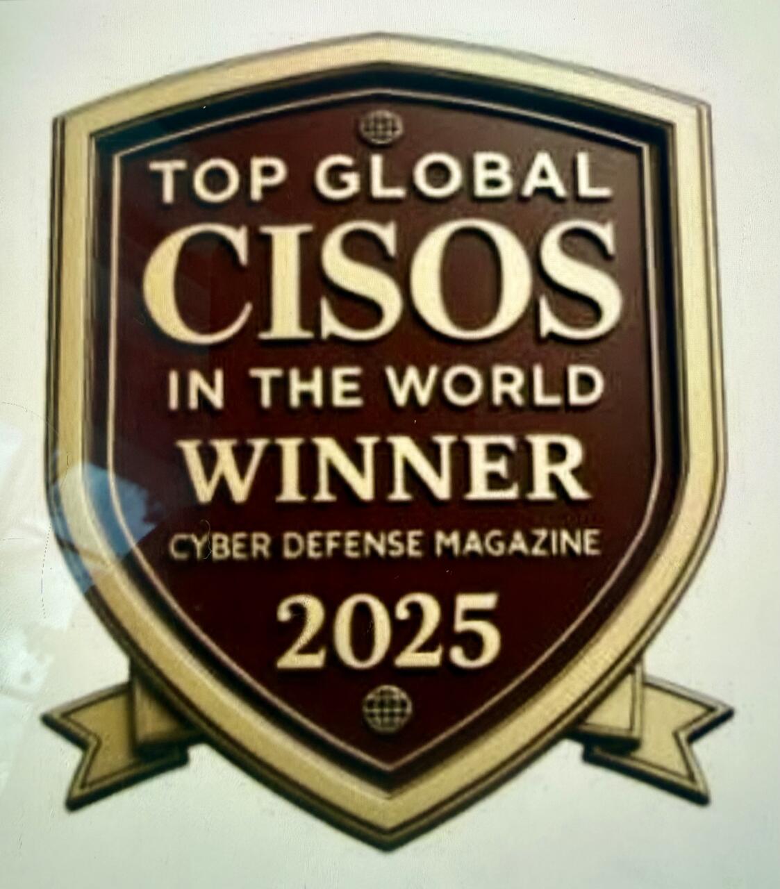 Top Global CISO in the World, 2025 recognition badge